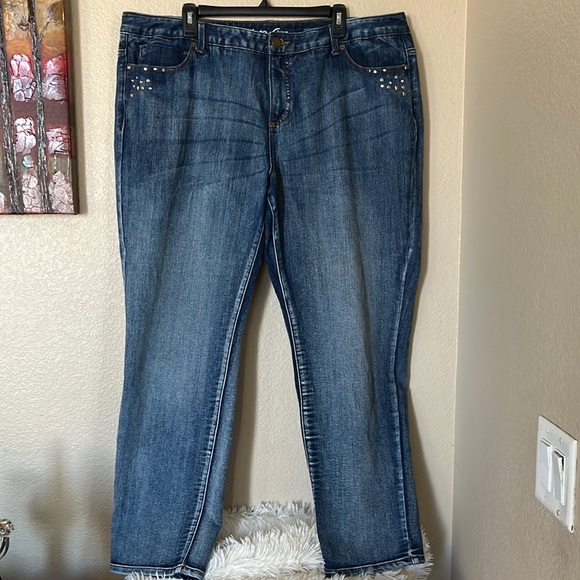 INC International Concepts Denim - Inc denim Regular Fit Embellish skinny leg jeans size 22w
